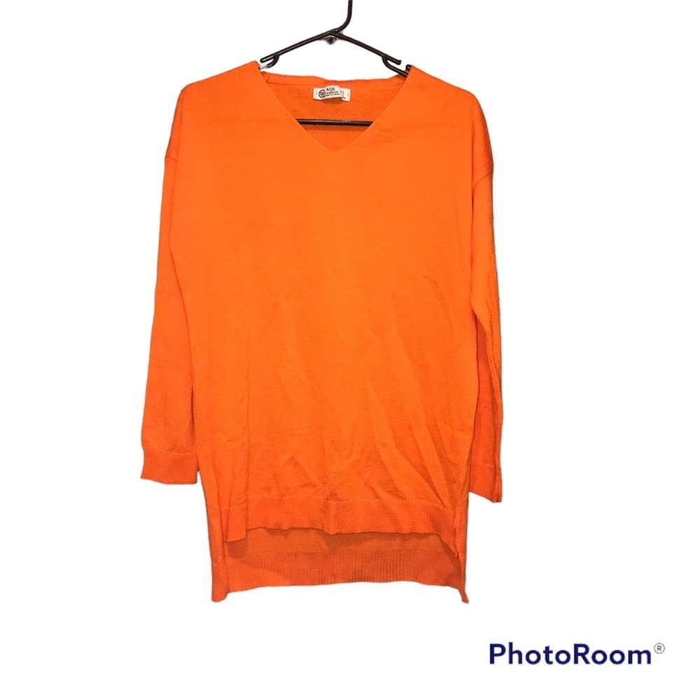 𝅺AQE Fashion orange long sleeve sweater
